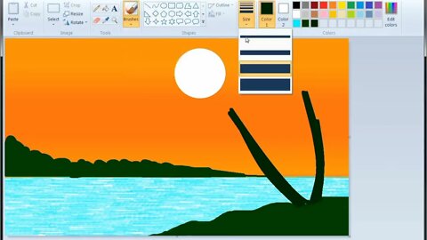 landscape scenery drawing with ms paint