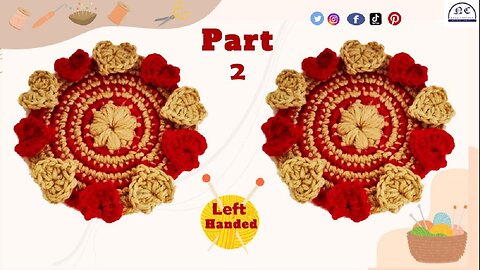 "Left-Handed Crochet Mastery: Create Charming Heart Coasters Step-by-Step Part 2(Pattern Included!)"