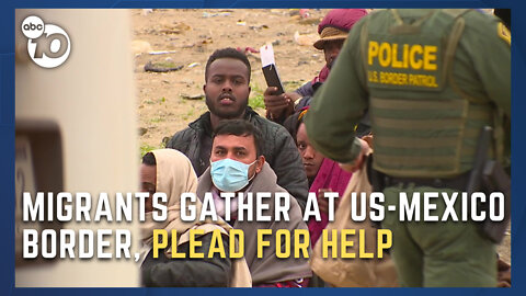 Border Patrol picks up large group of migrants at US-Mexico border