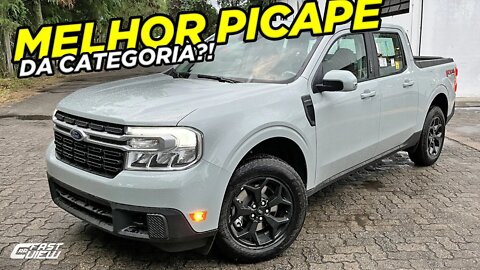 NOVO FORD MAVERICK LARIAT FX4 2.0 TURBO CINZA DOVER 2022 EM DETALHES