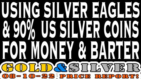Using Silver Eagles & 90% US Silver Coins For Money & Barter 08/10/22 Gold & Silver Price Report