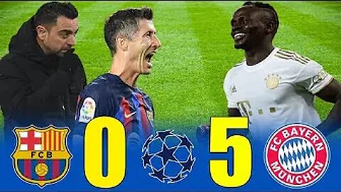 Bayern Munich 5-0 Barcelona match summary / Champions League 2023 first