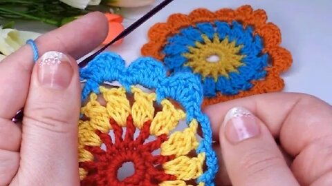 How to crochet small doily coaster motif full video link in description