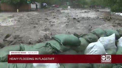 Monsoon floodwaters hit Flagstaff Tuesday