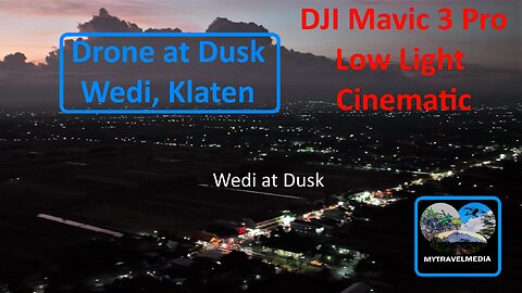 Beautiful cinematic dusk over Wedi, Klaten from DJI Mavik 3 drone
