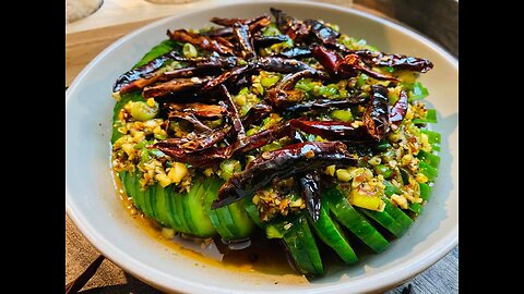 Chinese Caterpillar Cucumber Salad 蓑衣黄瓜沙拉