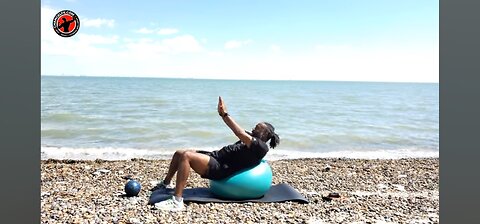 Abdominal sit-up workouts on exercise ball.