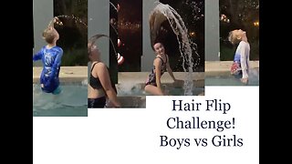Boys vs Girls Hair Flip Challenge!
