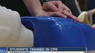 Firefighters are training students at Germantown High School in hands-only CPR.