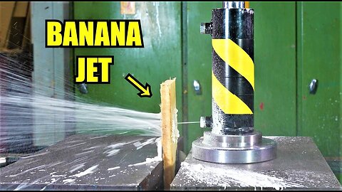 Hydraulic Press Waterjet: Cutting Through Watermelon & Wood!