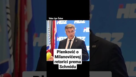 Plenković o Milanovićevoj retorici prema visokom predstavniku u BIH, Schmidtu