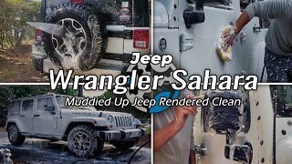 Jeep Wrangler Sahara | A Muddin' Jeep That Needed Some CLEANING | Glossy White Paint After Mud Bath!