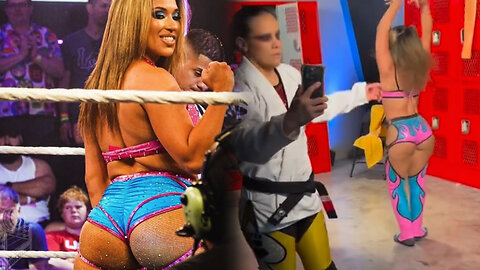 Valerie Loureda aka Lola Vice cutting a promo with Shayna Baszler in WWE NXT