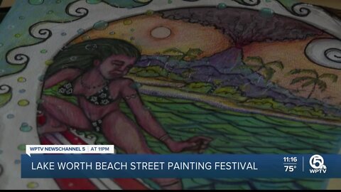 Lake Worth High school art teacher, students participate in Lake Worth Beach Street Painting Festival