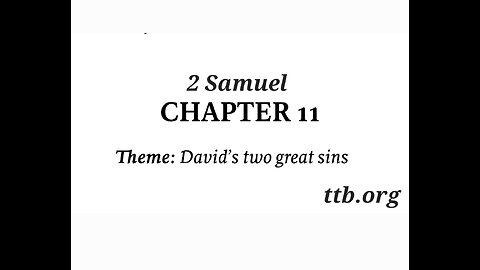 2 Samuel Chapter 11 (Bible Study)