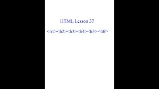 HTML Lesson 37