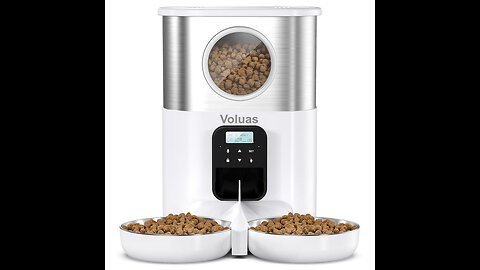 Rellorus Automatic Cat Feeders, 5L/21Cups Pet Food Dispenser for Two Cats, Timed Cat Feeder wit...