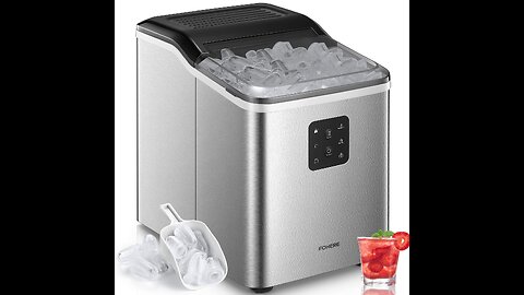 Ice Makers Machine Countertop 2 Sizes, 28lbs in 24Hrs, 9 Cubes Ready in 6 Mins, Self-Cleaning I...