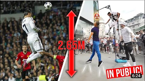 CRISTIANO RONALDO HEADER CHALLENGE *IN PUBLIC* .