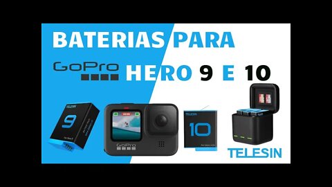 Unboxing, Kit Carregador Triplo de Baterias Telesin para Gopro Hero 10 e 9, com Hero 5, 6, 7 e 8