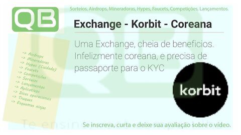 #Dica - #Exchange - #korbit - Apenas com Passaporte Coreano