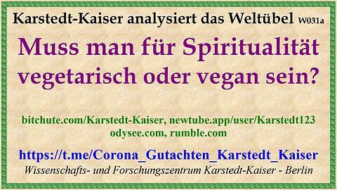 Muss man für Spiritualität vegetarisch oder vegan sein? - Karstedt-Kaiser W031a