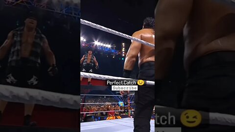 Roman Reigns catches 🤩🤩 mic from Brock Lesnar 🤭🤭 #shorts #romanreigns #wwe #viral #youtubeshorts