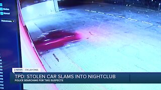 Tulsa police looking for two suspects who crashed a car into Rodeo Nightclub