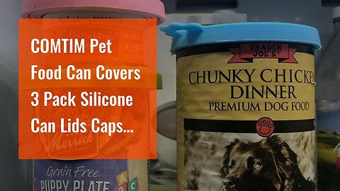 COMTIM Pet Food Can Covers 3 Pack Silicone Can Lids Caps for Dog Cat Wet Food,Universal Size Fi...