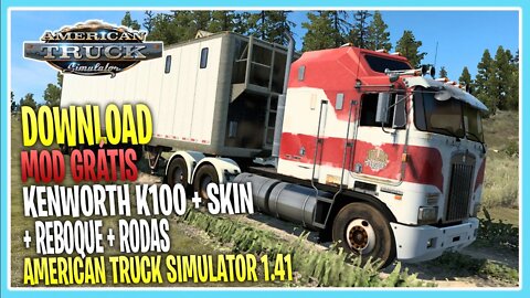 RESTAURAÇÃO Kenworth K100-E + SKIN FERRUGEM + PACK DE RODAS + SKIN REBOQUE AMERICAN TRUCK SIMULATOR