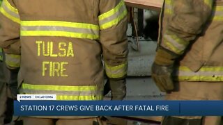 Tulsa fire crew gives back to family after deadly fire