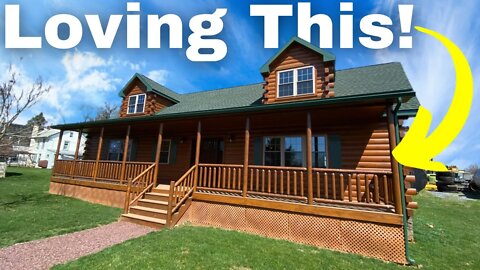 A 2 Story Modular Log Cabin Home Like You Have Never Seen Before!