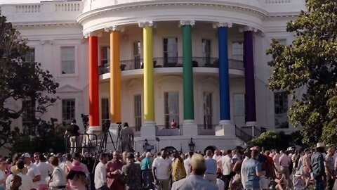 They Colored The White House Columns In Rainbow Colors For This Year's Pride Month Celebration