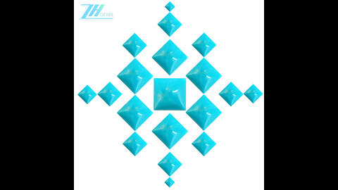 Natural turquoise square shape 10mm cabochon for Jewelry Making Fashion Design05
