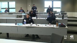 KC Regional Police Academy entrant officers learn how to fingerprint
