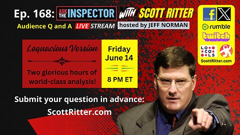 Ask the Inspector Ep. 168 (streams live on June 14 at 8 PM ET)