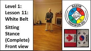 Baehr Taekwondo: 01-11: White Belt: Sitting Stance - Complete (Front View)