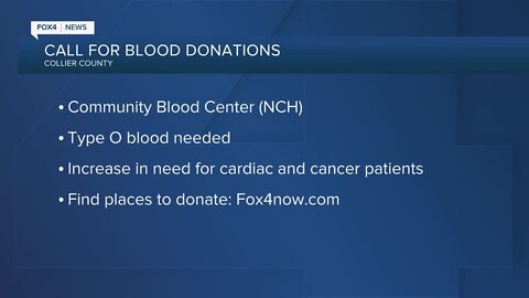 Collier blood center looking for type O blood donors