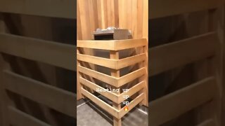 Using the sauna to warm up