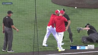 WATCH: Y'alls manager shoves umpire during argument