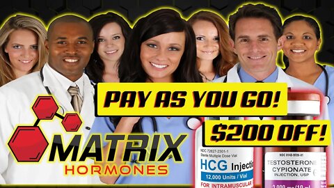 Matrix Hormones TRT Clinic Review, Coupon Code, Discount Code! $200 Off! Pay as you go!