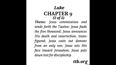 Luke Chapter 9 (Bible Study) (2 of 2)