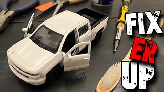 Pull Back Car Filled With Dirt And Play Doh Cleaned and Fixed | Die-cast Chevy Silverado Restoration