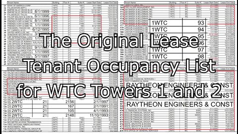 The Original Lease Tenant Occupancy List for WTC Towers 1 and 2