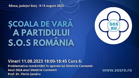 Problematica românității în operele lui Dimitrie Cantemir - Prof. Dr. Florin Șandru