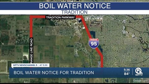 Boil water advisory issued for Tradition area of Port St. Lucie