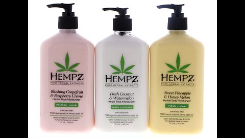 Hempz Blushing Grapefruit & Raspberry Creme Herbal Body Moisturizer Lotion - Fruit Body Cream