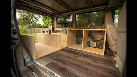 Install flooring & Building Furniture | Astro Van Camper Conversion Series | Part 2