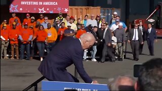 Biden Almost Wipes Out Going Up The Stairs