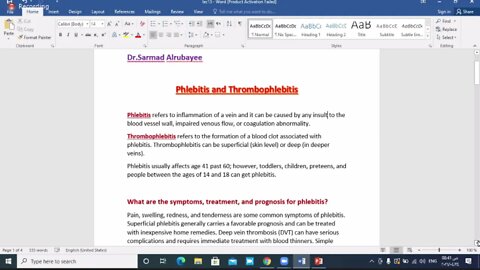 General surgery L13 (Phlebitis and thrombophlebitis)